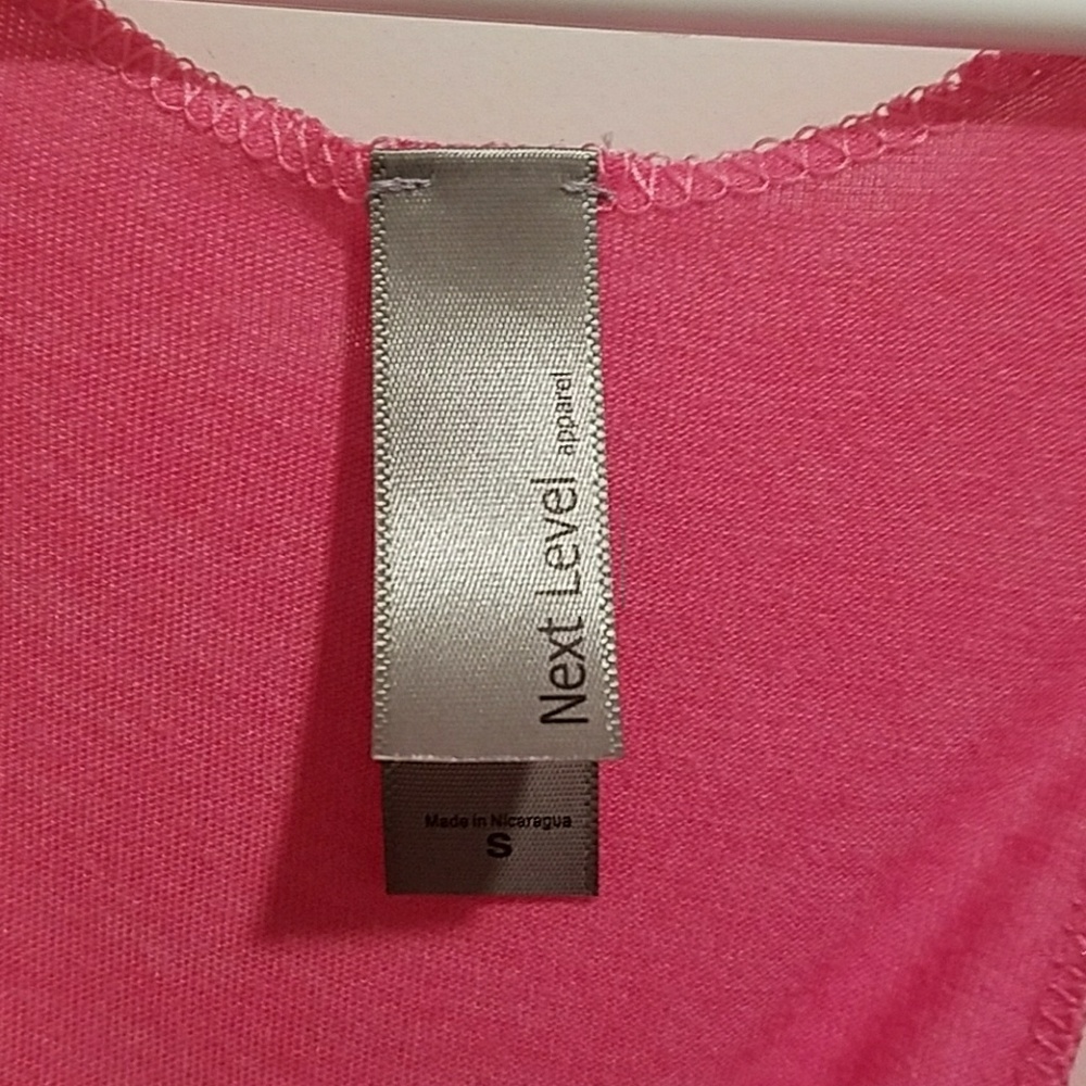 New Next Level Apparel #HOT BRIDE Pink tank w/gold - Picture 6 of 7